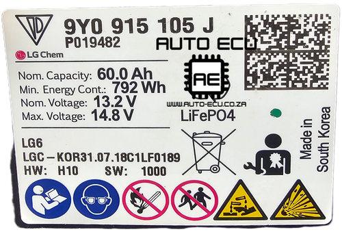 Genuine Porsche 13.2V 60Ah LiFePO4 Lithium Battery (LG Chem)